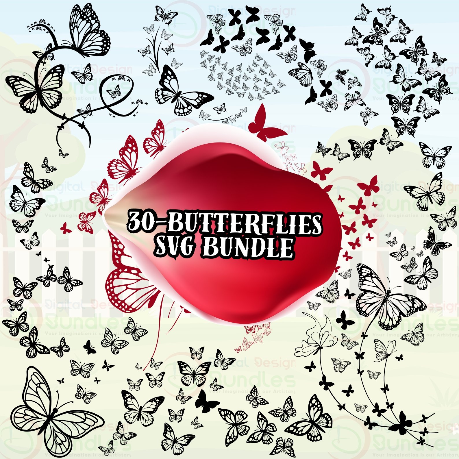 Flying Butterflies Svg-1