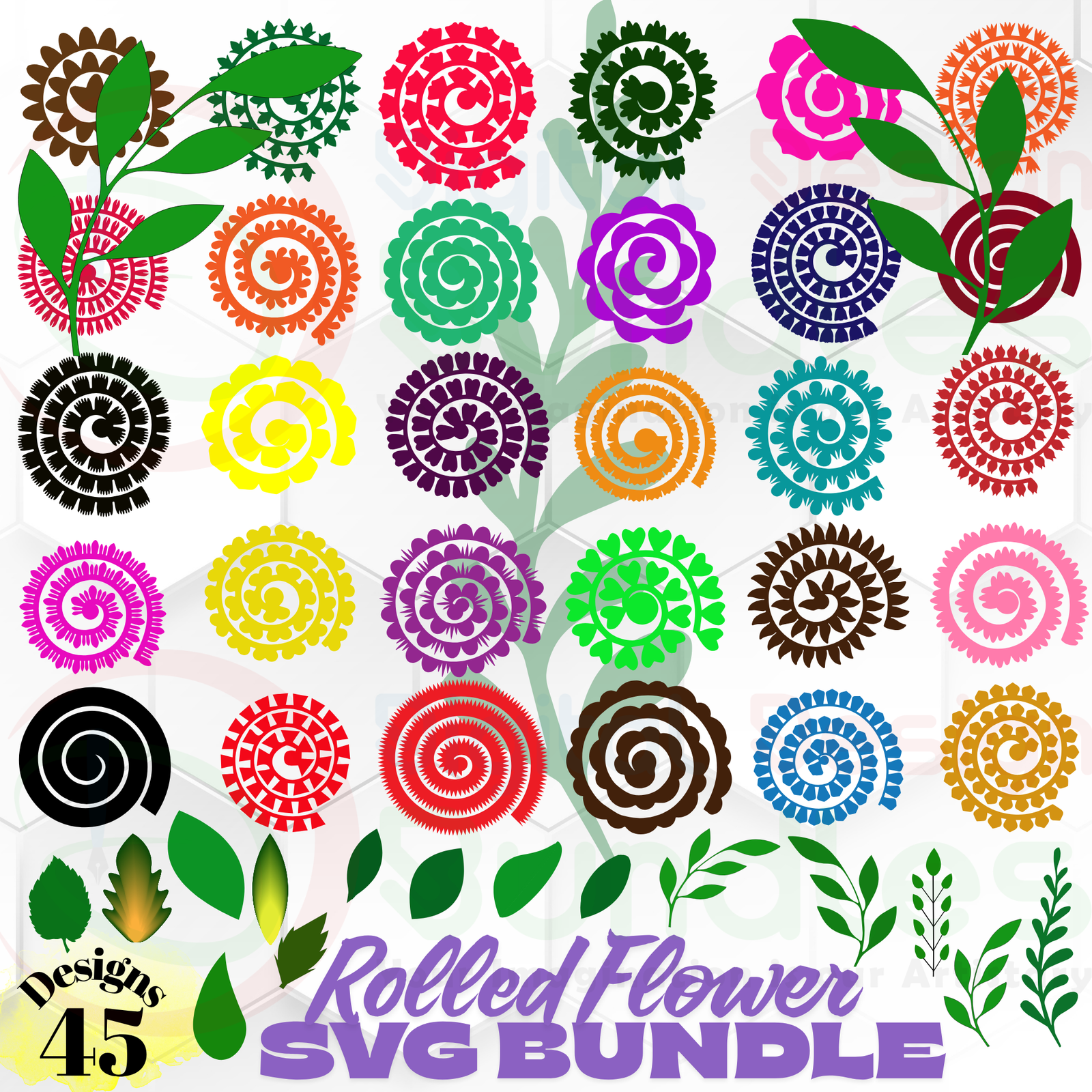 Rolled Flower Svg - 2