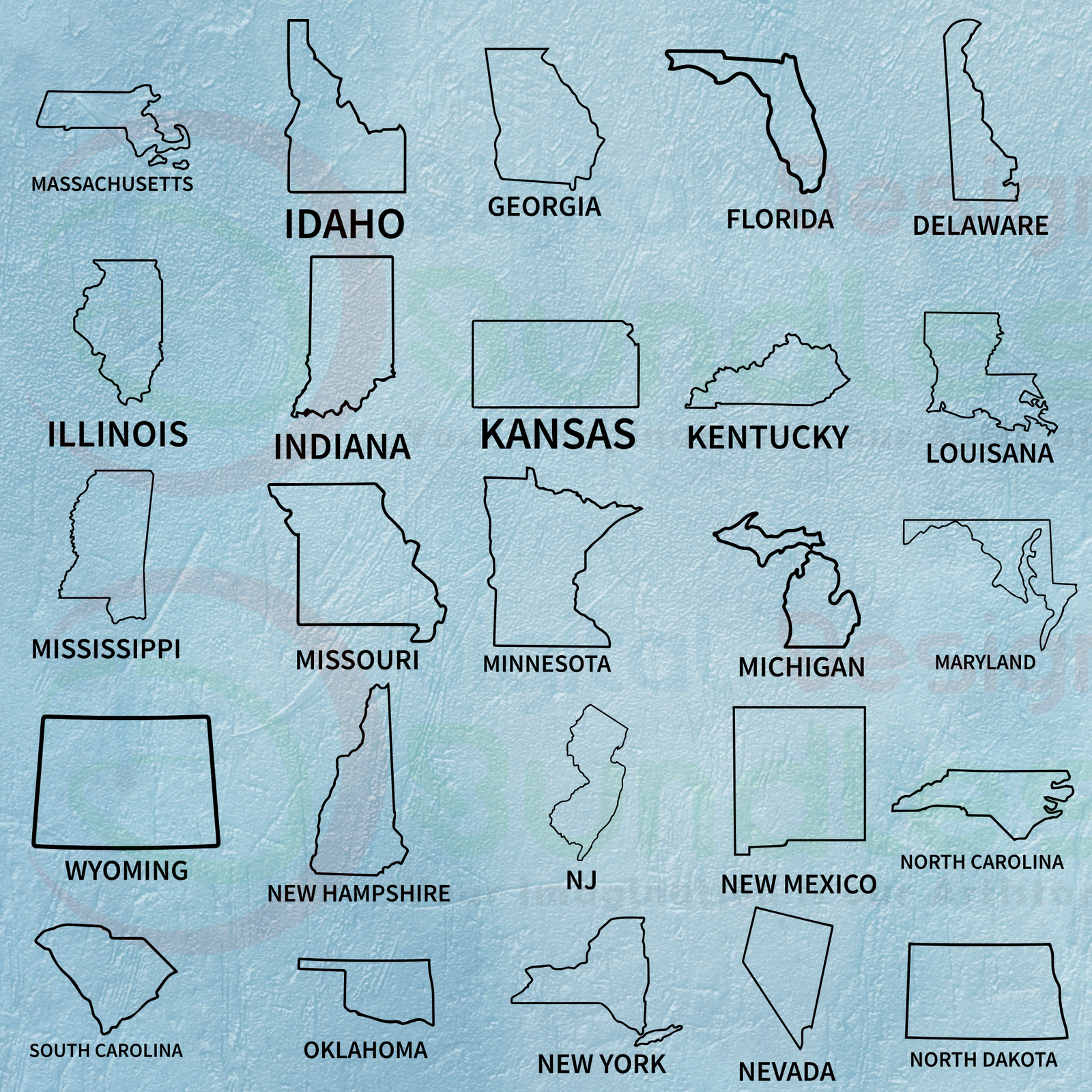 USA States Outline