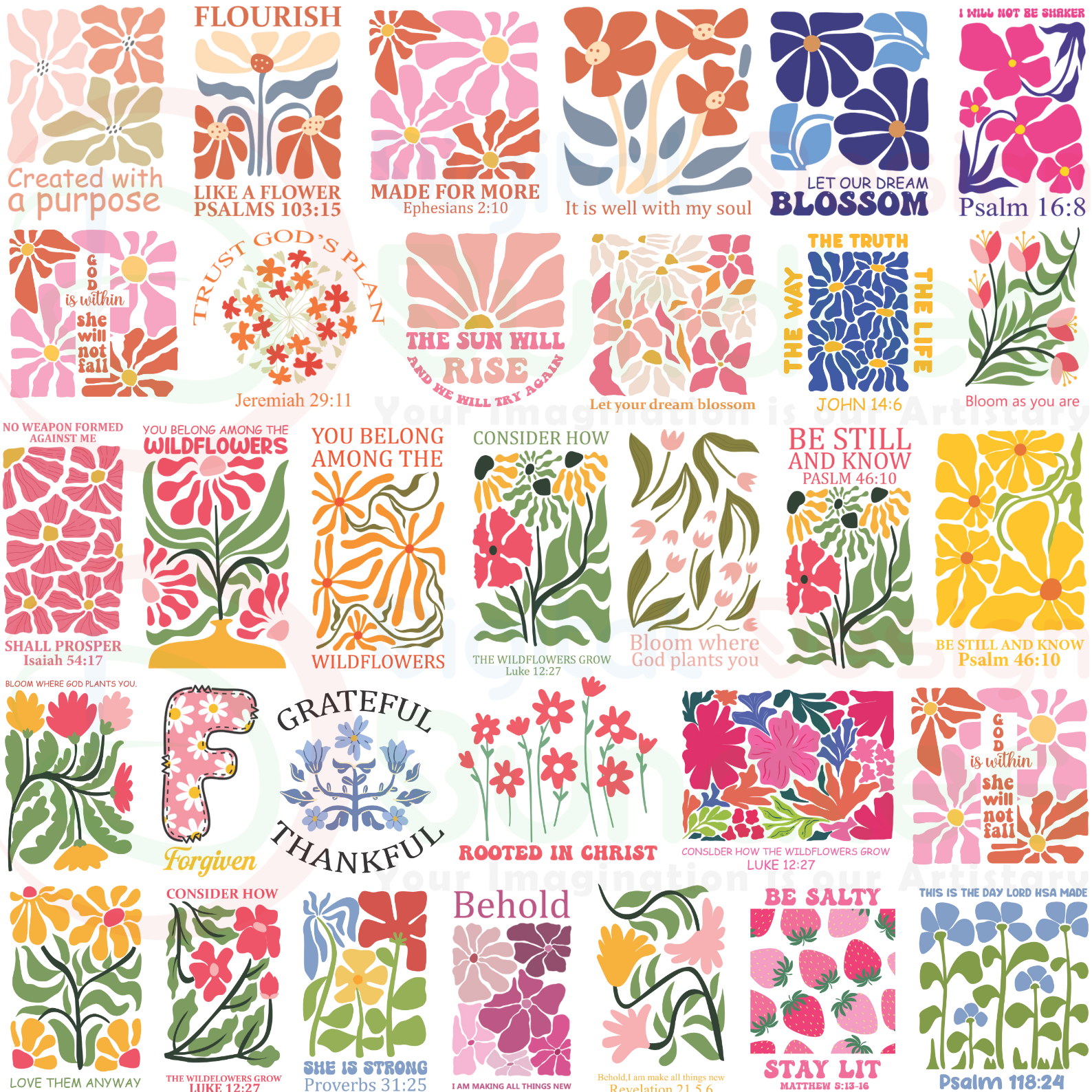 Christian Boho Flower PNG