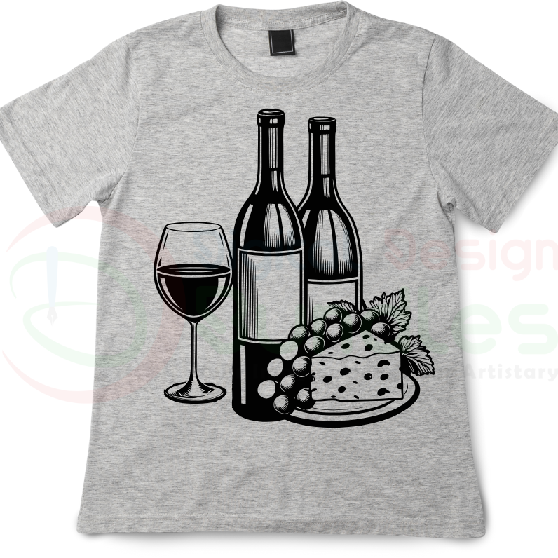 Wine and Cheese SVG