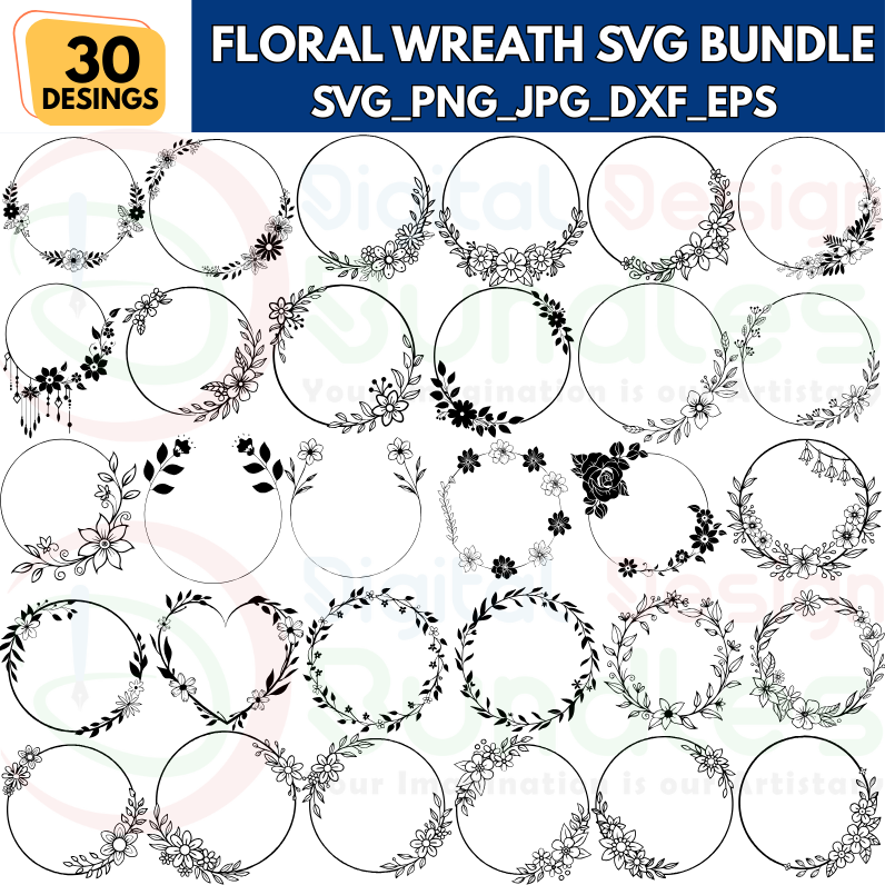 Floral Wreath SVG
