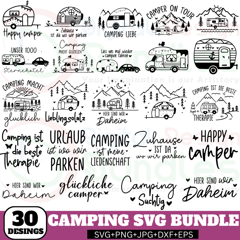 Camping Wohnwagen SVG