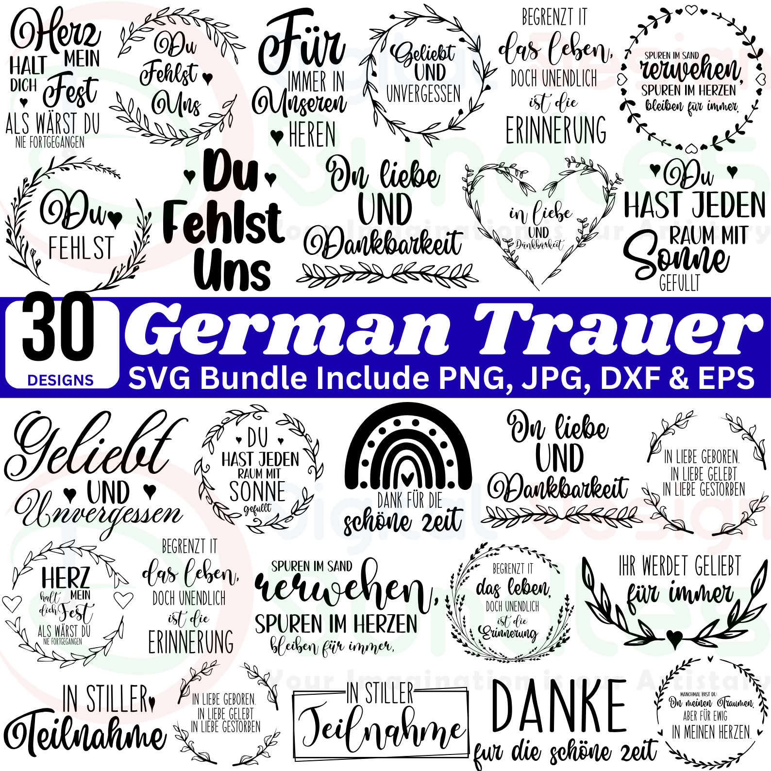 German Trauer Saying SVG