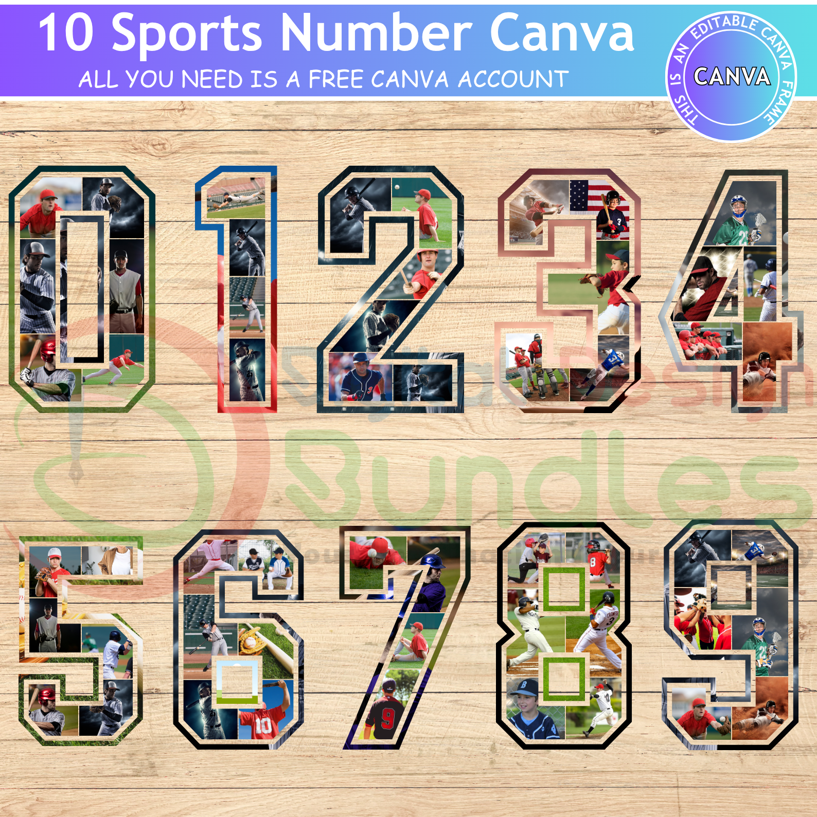Sports Number Canva Template