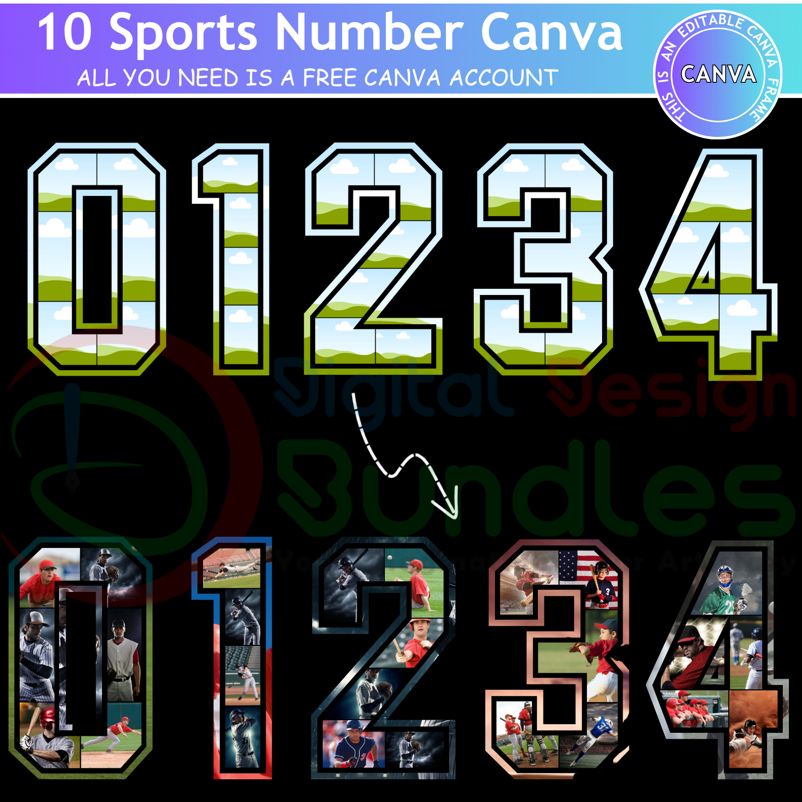 Sports Number Canva Template