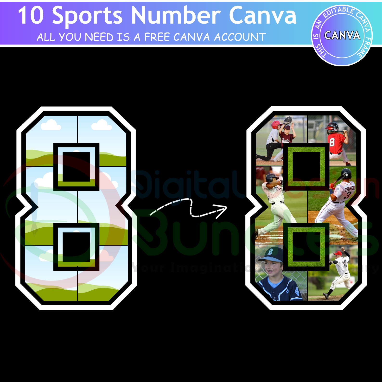 Sports Number Canva Template